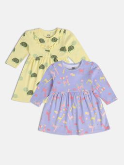 MINI KLUB - Girls Lavender/Lemon Yellow Dress (Pack of 2)