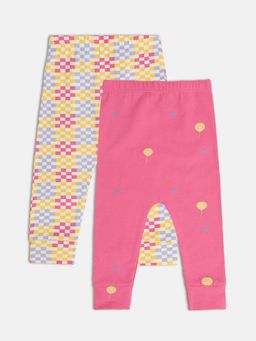 MINI KLUB - Girls Pink & Printed Leggings (Pack of 2)