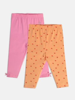 MINI KLUB - Girls Orange & Pink Leggings (Pack of 2)