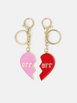 Accessorize London - Girls Multi-Colour Metal Bag Charms (Pack of 2)