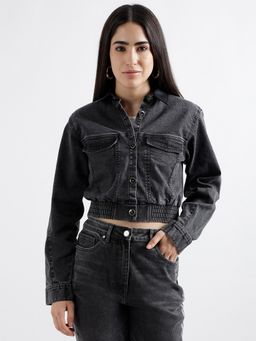 ELLE - Women Grey Denim Jacket