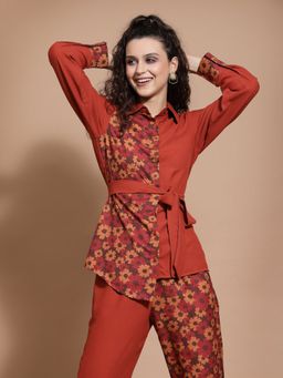 KASSUALLY - Floral Printed Longline Casual Shirt (Set of 2)