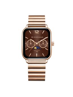 Giordano - Men Moon Phase Display and Stainless Steel Strap Classic Square Analog Watch - Gz-50117 (M)