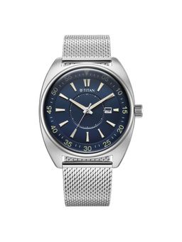 Titan - Men Tonneau Blue Dial Analog Watch - 90211Sm01 (M)