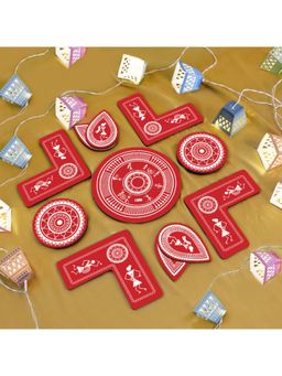 Indigifts - Traditional Mandala Print Rangoli & Diy Wall Hanging Lights (Set of 14)