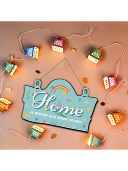 Indigifts - Blue Home Wall Hanging Crafted Diy Lights for Home Decoration (Set of 2)