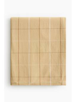 H&M - Home Yellow Patterned Linen-Blend Tablecloth