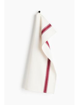 H&M - Home White Linen-Blend Tea Towel