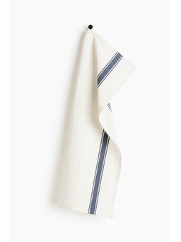 H&M - Home White Linen-Blend Tea Towel