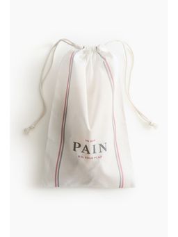 H&M - Home White Print-Motif Bread Bag