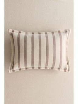 H&M - Home White Patterned Canvas Cushion Cover
