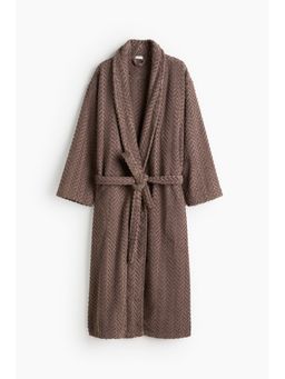 H&M - Home Brown Textured Dressing Gown
