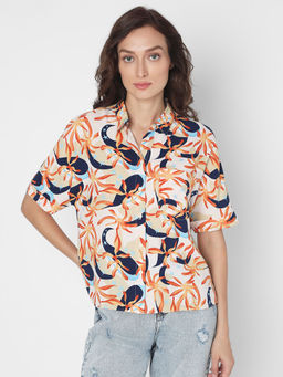 VERO MODA - Peach Printed Shirt