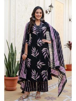 Kohsh - Womens Sequins A-Line Kurta Palazzo And Dupatta (Black)