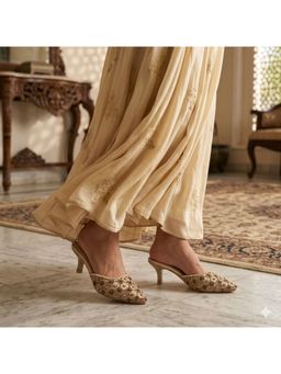 Sole House - Women Beige Jaipur Mules Heels