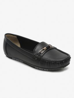Flat n Heels - Women Black Loafers