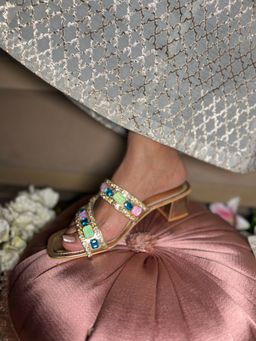 Sandal Stories - Women Multi-Color Noor Multi Embellished Luxe Block Heels