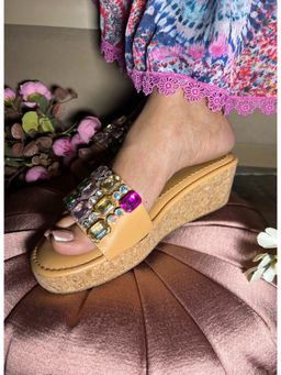 Sandal Stories - Women Multi-Color Noor Candy Embellished Wedges Heels