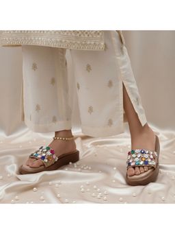 Sandal Stories - Women Multi-Color Jewel-Embellished Comfort Sandals