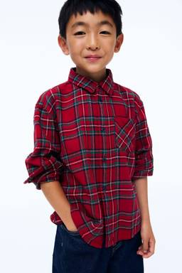 H&M - Boys Red Cotton Flannel Shirt