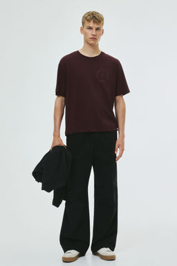 H&M - Men Purple Loose Fit Printed T-Shirt