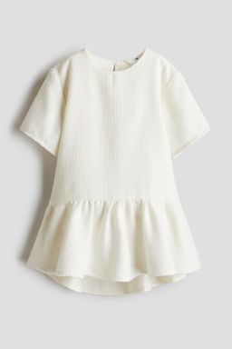 H&M - Girls White Jacquard-Weave Dress
