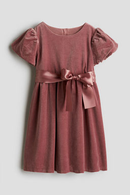 H&M - Girls Pink Velvet Dress