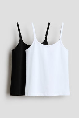 H&M - Girls 2-Pack Cotton Strappy Tops