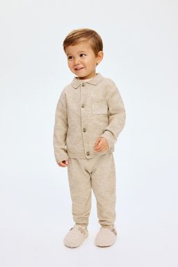 H&M - Boys Beige 2-Piece Cardigan And Trousers