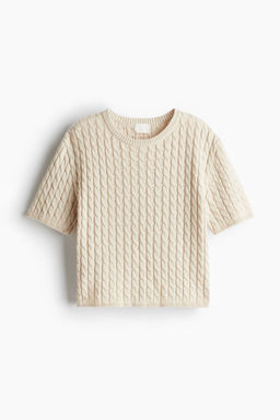 H&M - Women Beige Cable-Knit Top