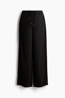 H&M - Women Black Wide Drawstring Trousers
