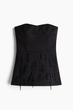 H&M - Women Black Embellished Bandeau Top