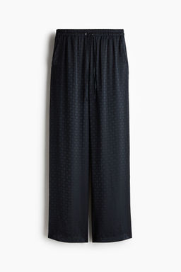 H&M - Women Blue Wide Drawstring Trousers