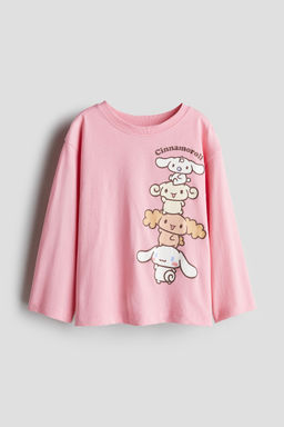 H&M - Girls Pink Print-Motif Jersey Top
