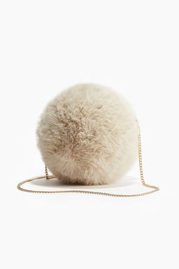 H&M - Women White Fluffy Spherical Crossbody Bag