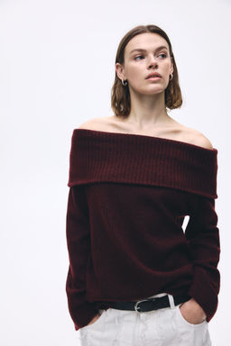 H&M - Women Red Off-The-Shoulder Jumper