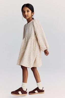 H&M - Girls Beige Cotton Muslin Dress