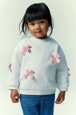 H&M - Girls Grey Motif-Detail Sweatshirt