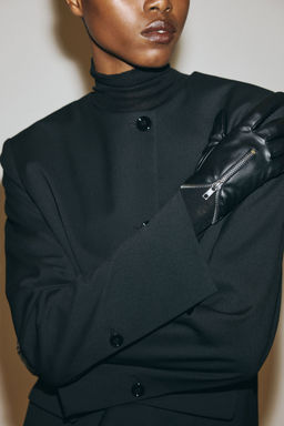 H&M - Women Black Collarless Blazer