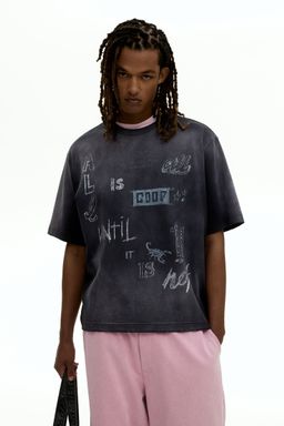 H&M - Men Multi-Color Oversized Fit Printed T-Shirt
