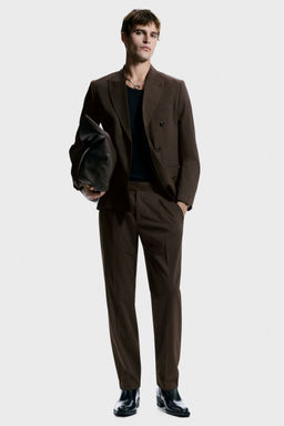 H&M - Men Brown Regular Fit Suit Trousers