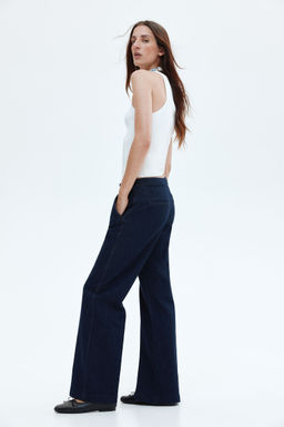 H&M - Women Blue Fla High Jeans