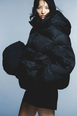 H&M - Women Black Oversized Puffer Jacket