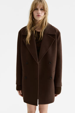 H&M - Women Brown Double-Breasted Coat