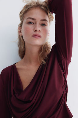 H&M - Women Red Draped Jersey Top