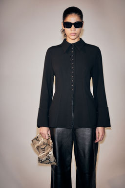 H&M - Women Black Waisted Shirt