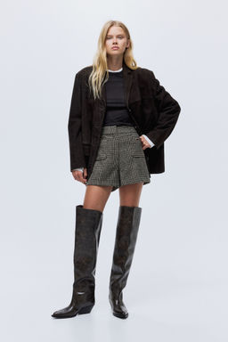 H&M - Women Beige High-Waisted Tailo Shorts