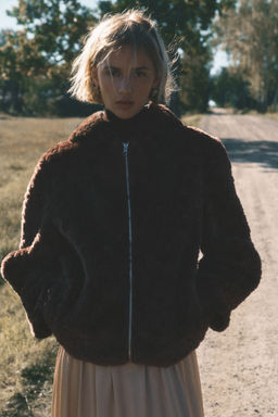 H&M - Women Brown Hooded Teddy Jacket