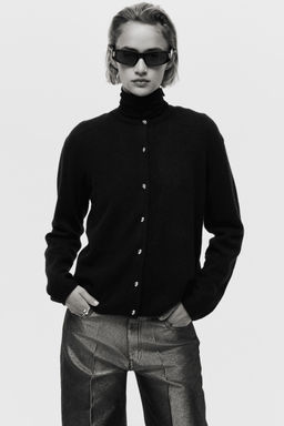 H&M - Women Black Fine-Knit Cardigan