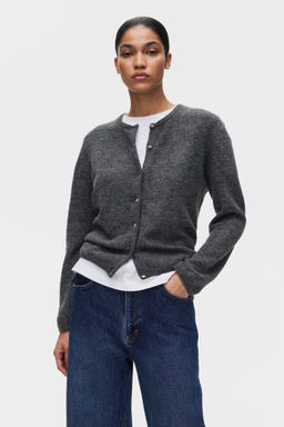 H&M - Women Grey Fine-Knit Cardigan